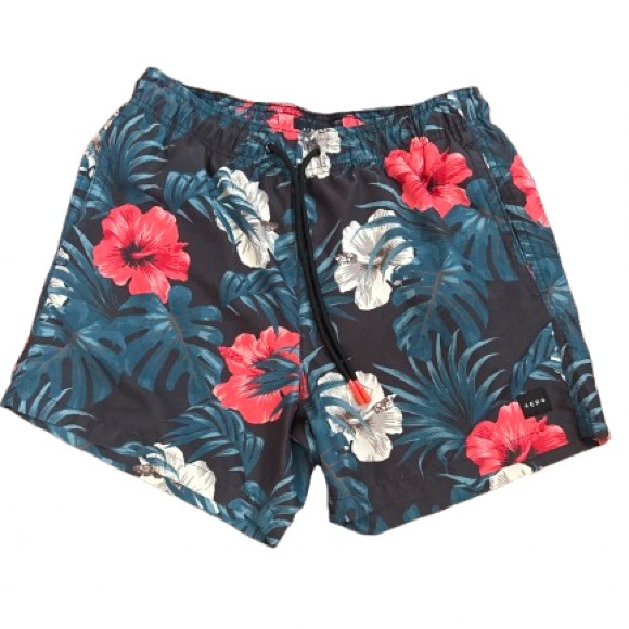 Areopostole Men’s Floral Black Swim Shorts Sz M - Picture 3 of 6